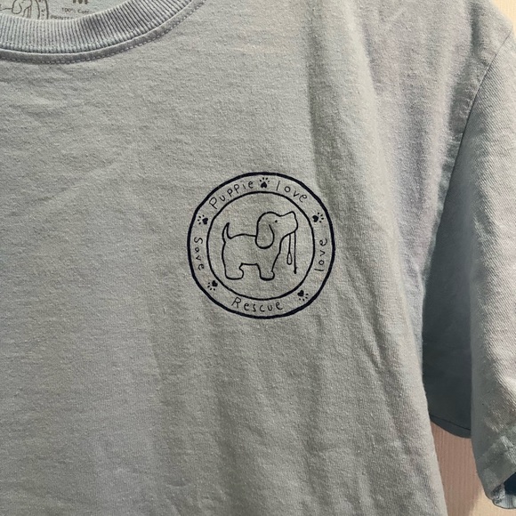 Rosé all Day puppie love blue T-shirt, size medium in women’s - Picture 3 of 3